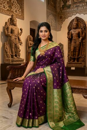 Royal Blue Silver Heritage Saree
