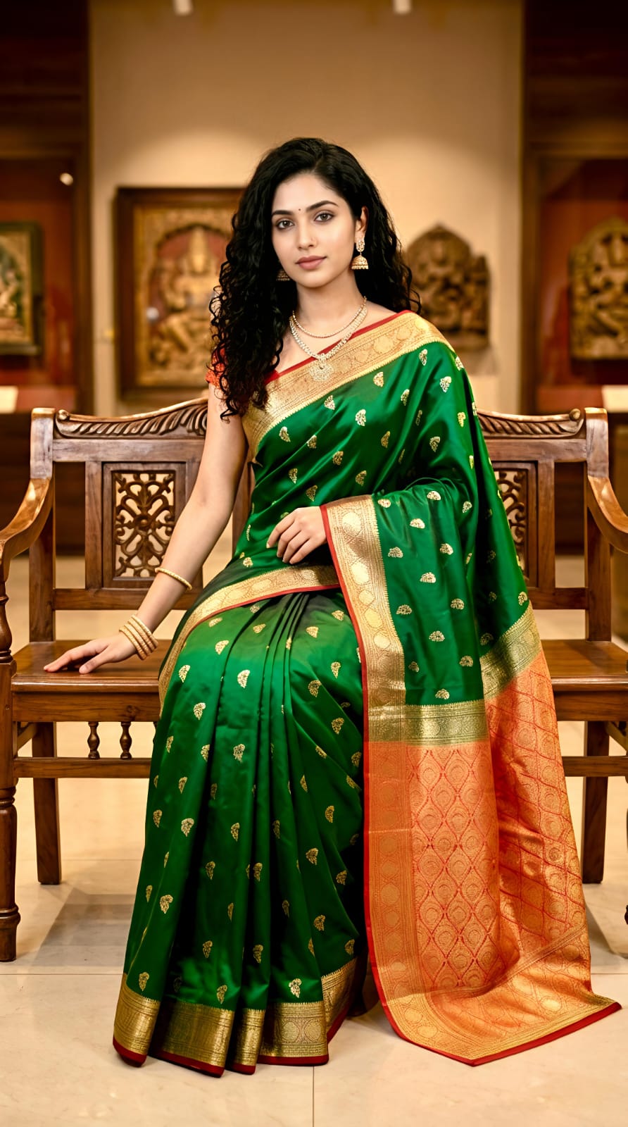Royal Wine Banarasi Silk Saree - Image 4