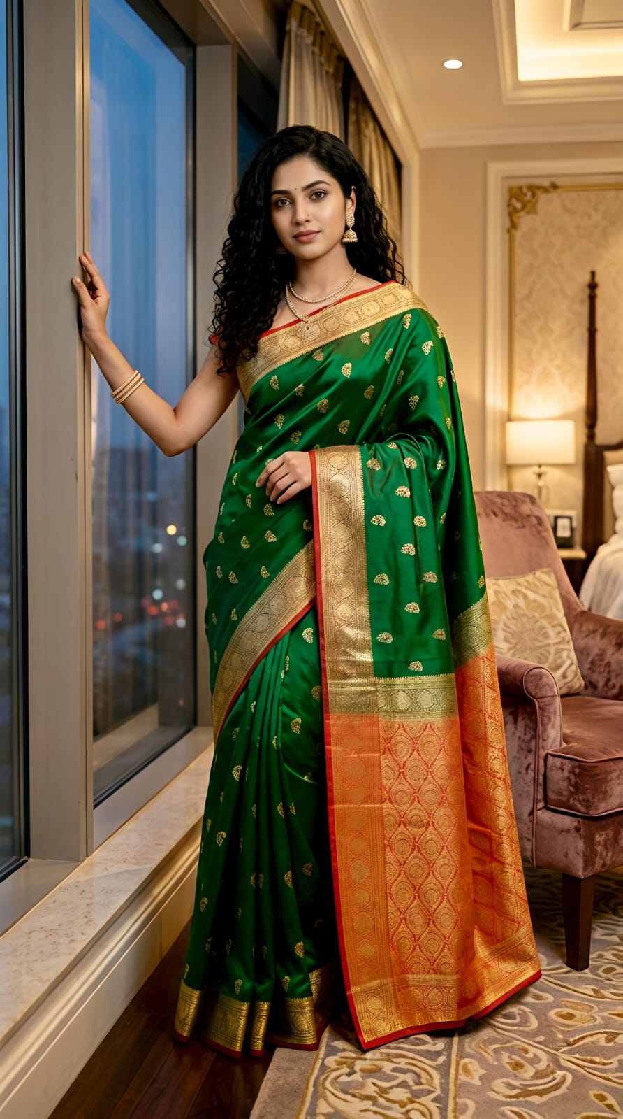 Royal Wine Banarasi Silk Saree - Image 5