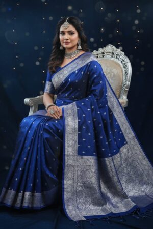 Heritage Blue Kanjivaram Style Saree